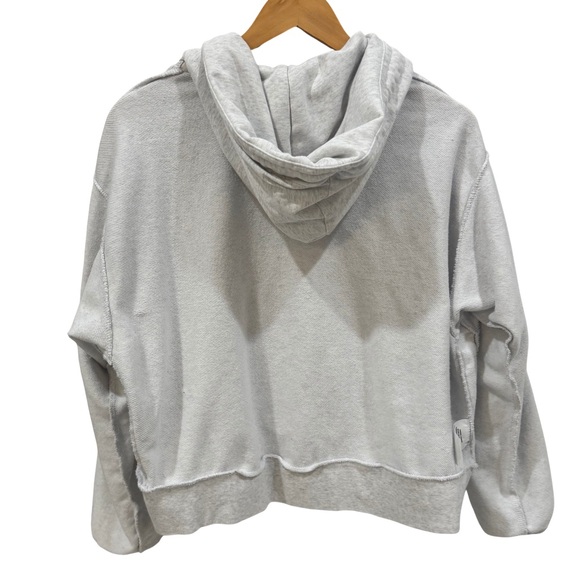 Nike Standard Issue Cropped Hoodie Gray FLY Dri-Fit Boxy Sweatshirt M - Picture 4 of 11